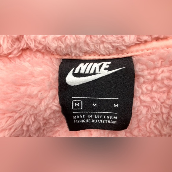 Girl's Nike Fluffy Fuzzy Fleece Pink Zip Jacket Hoodie - Size XL Adult M - Picture 8 of 10
